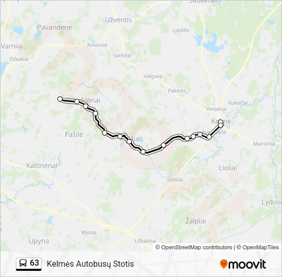 Автобус 63: карта маршрута