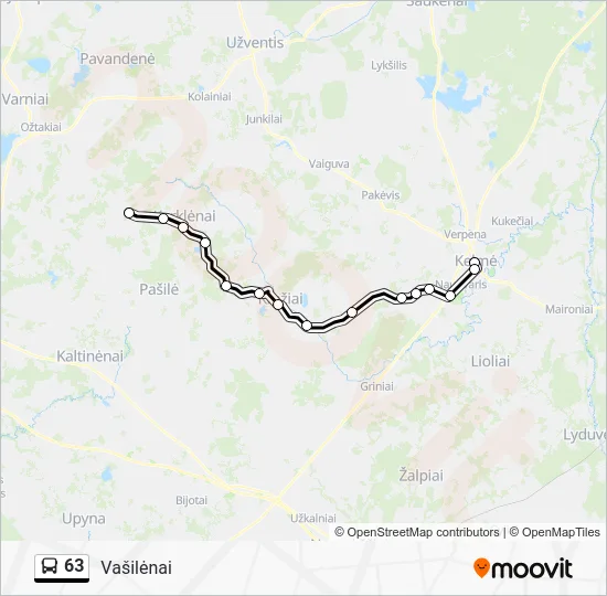 Автобус 63: карта маршрута