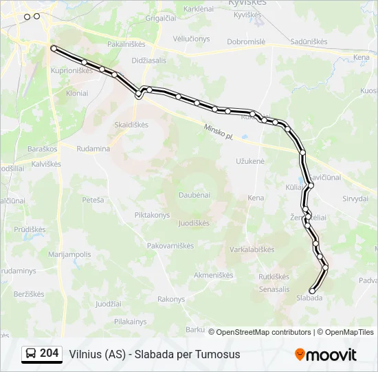 204 Bus Line Map