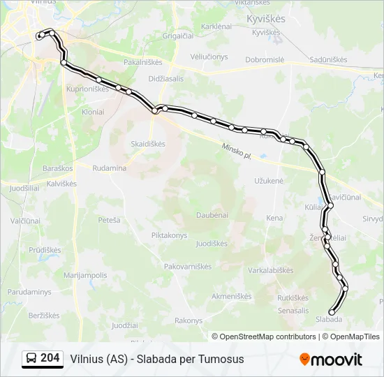 204 Bus Line Map
