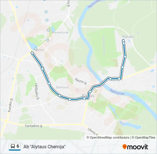 Автобус 6: карта маршрута