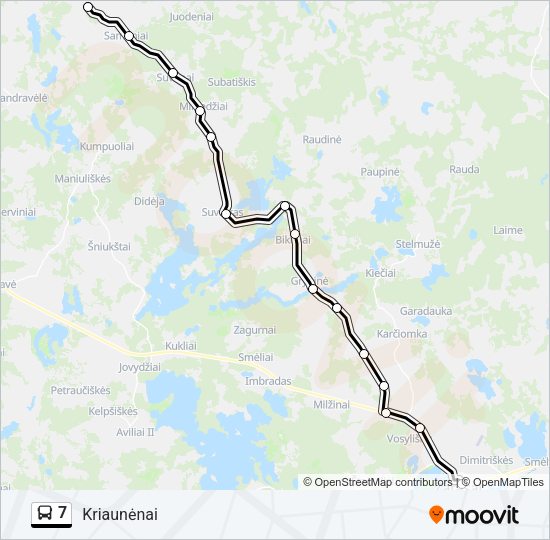 Автобус 7: карта маршрута