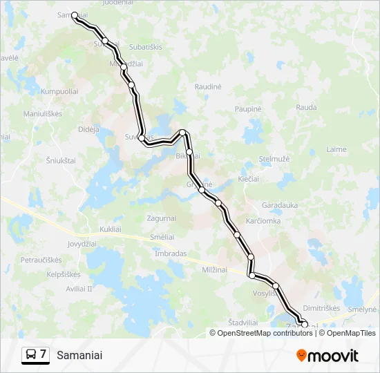 Автобус 7: карта маршрута