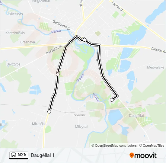 N25 Bus Line Map