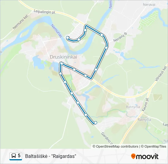 Автобус 5: карта маршрута