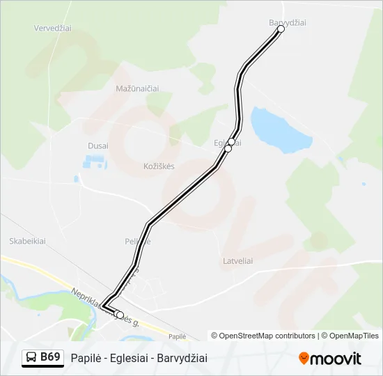 B69 Bus Line Map