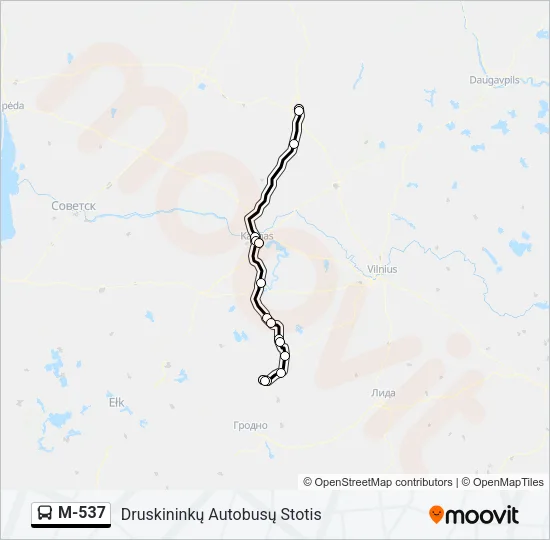 M-537 Bus Line Map