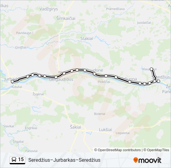 Автобус 15: карта маршрута