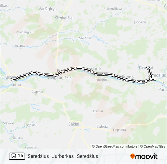 15 Bus Line Map