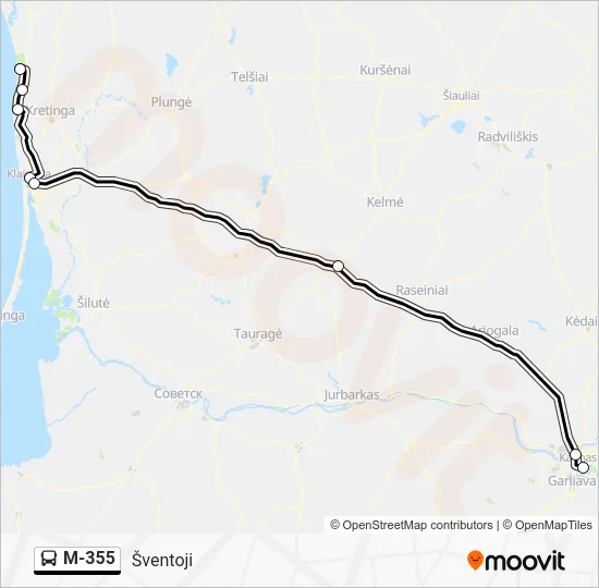 Автобус M-355: карта маршрута