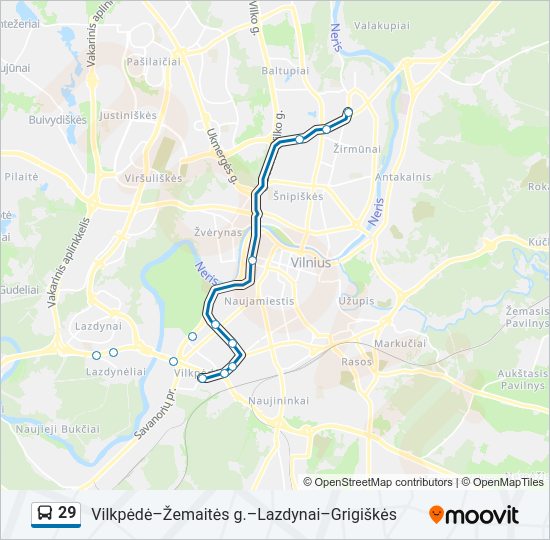 29  kelionės žemėlapis