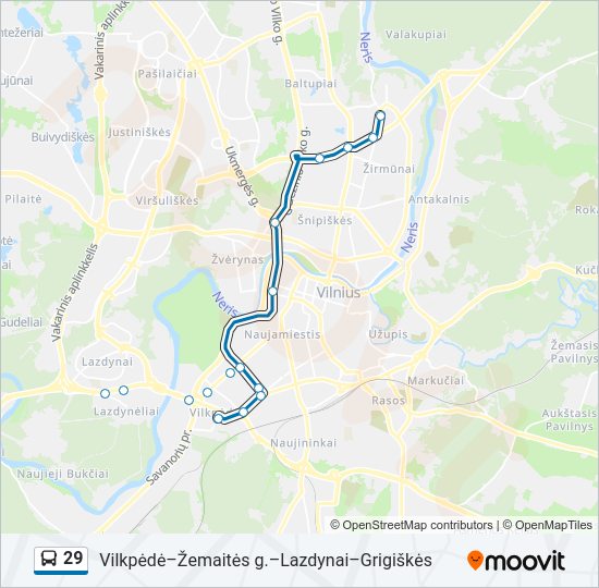 29  kelionės žemėlapis