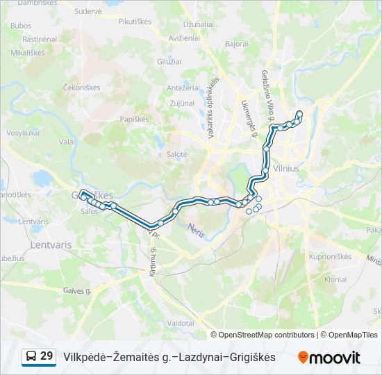 29  kelionės žemėlapis