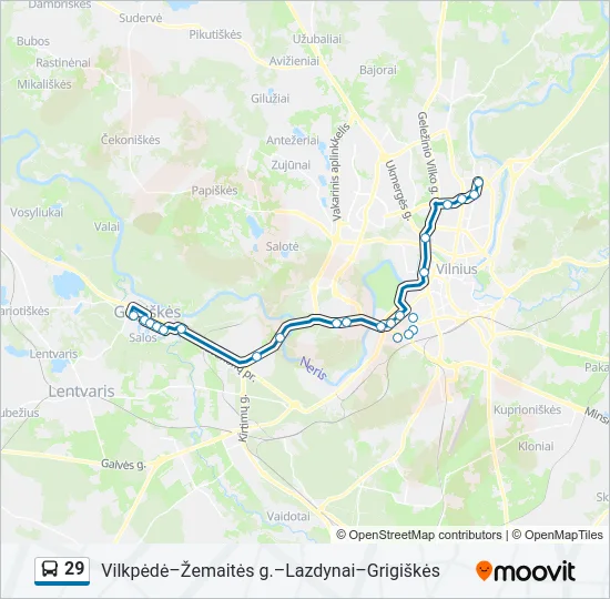 29  kelionės žemėlapis