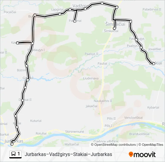 Автобус 1: карта маршрута