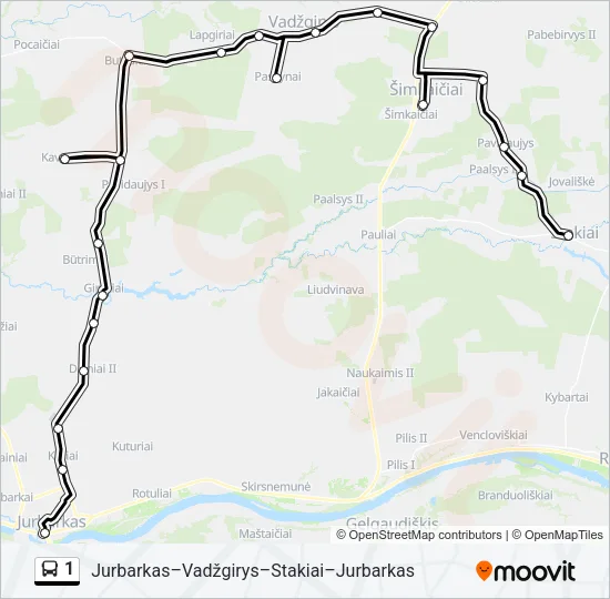 1 Bus Line Map