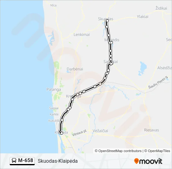 M-658 Bus Line Map