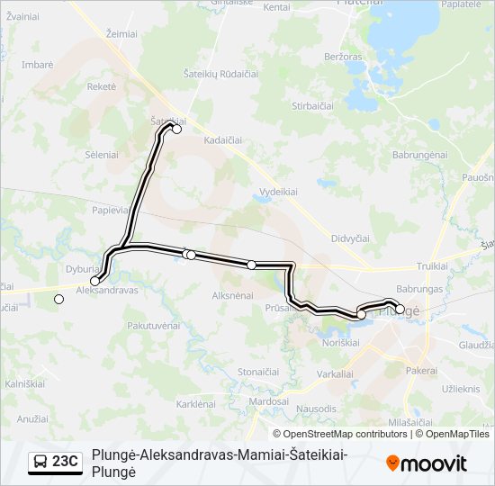Автобус 23C: карта маршрута