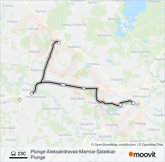 Автобус 23C: карта маршрута