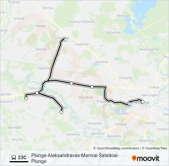 Автобус 23C: карта маршрута