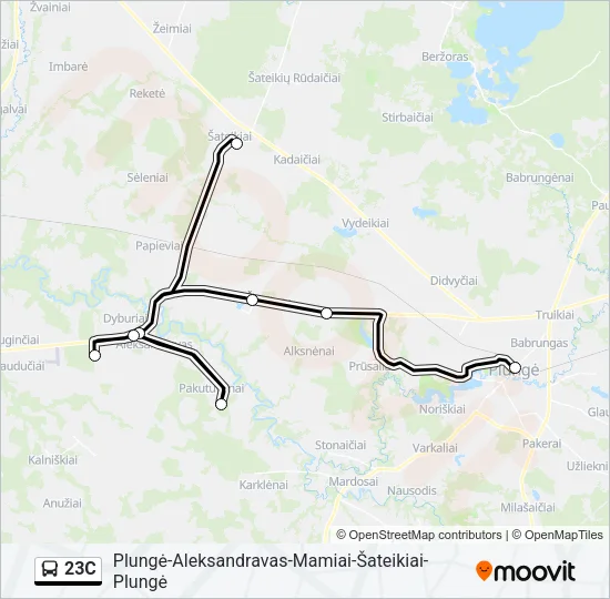 Автобус 23C: карта маршрута