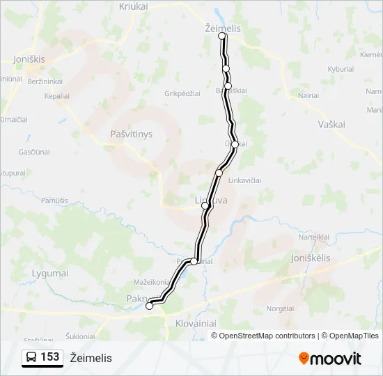 153 Bus Line Map