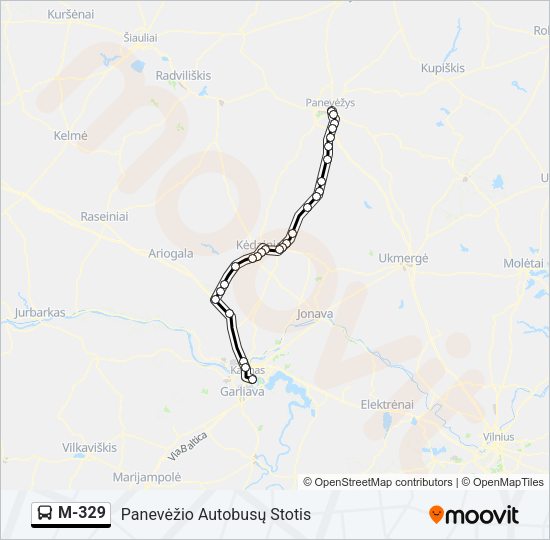 M-329 Bus Line Map