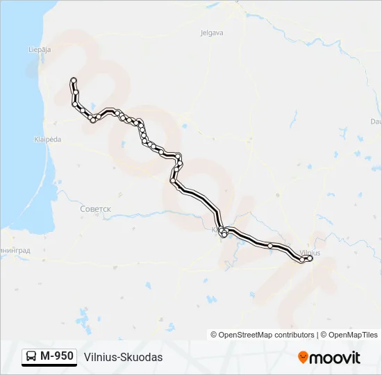 M-950 Bus Line Map