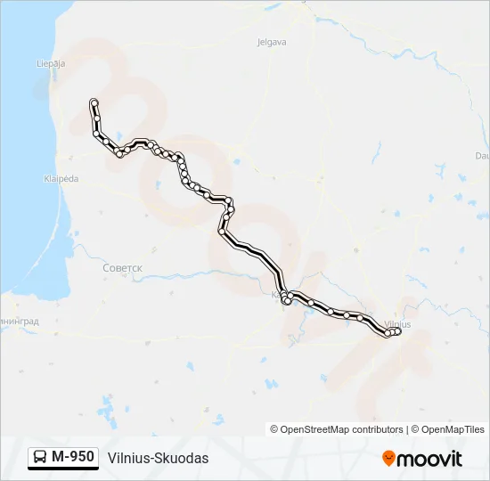 M-950 Bus Line Map