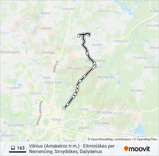 163 Bus Line Map