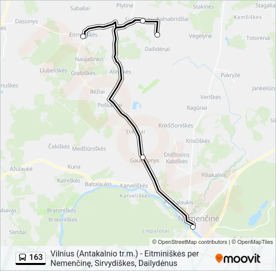 163 Bus Line Map