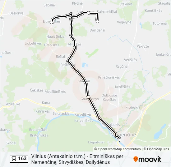 163 Bus Line Map