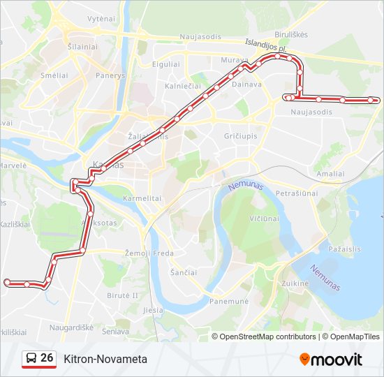 Автобус 26: карта маршрута