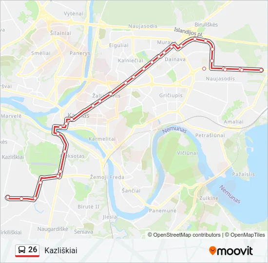 26 Bus Line Map
