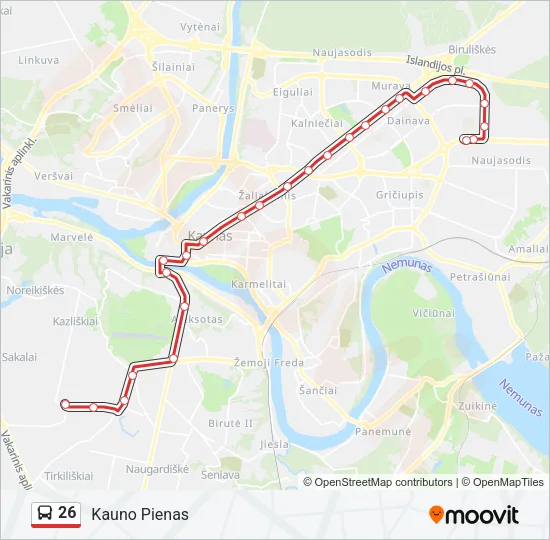 26 Bus Line Map