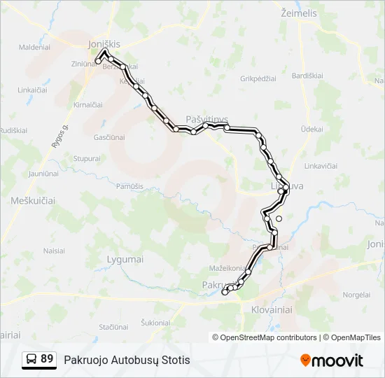 89 Bus Line Map