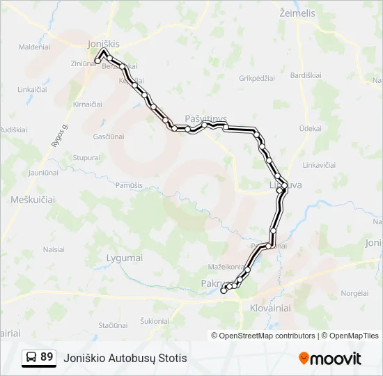 89 Bus Line Map