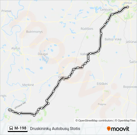M-198 Bus Line Map