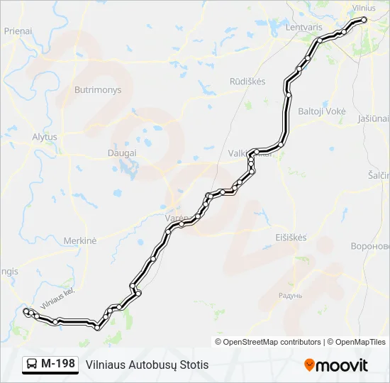 M-198 Bus Line Map