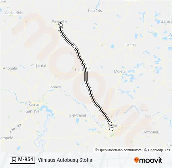 M-954 Bus Line Map