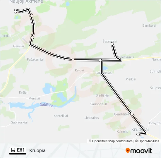 E61 Bus Line Map