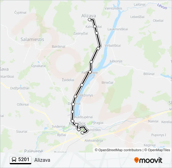 5201 Bus Line Map