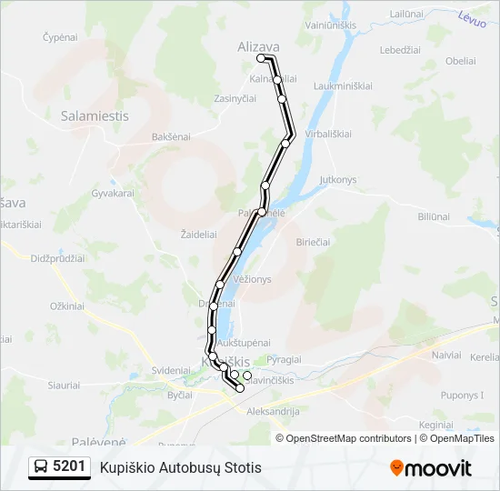 5201 Bus Line Map