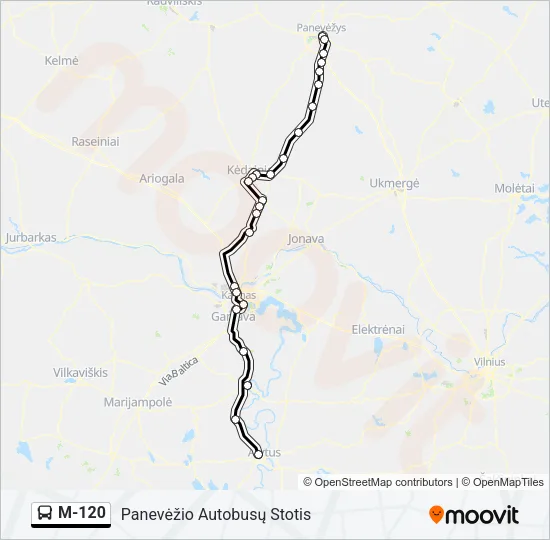 M-120 Bus Line Map