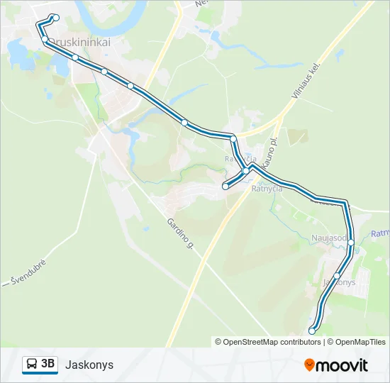 3B Bus Line Map