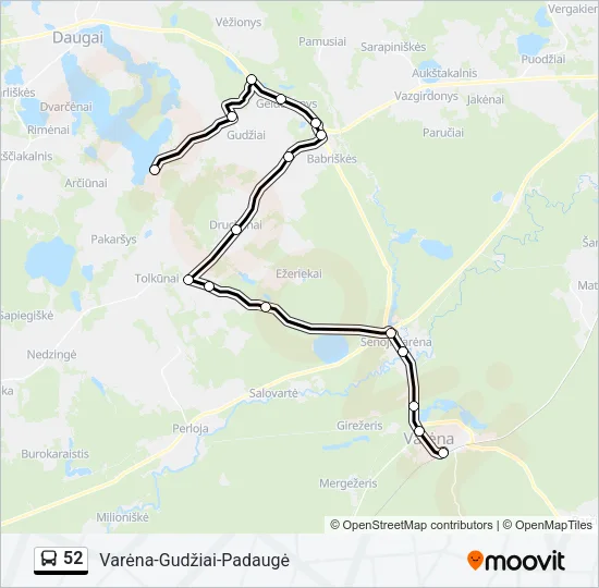 52 Bus Line Map