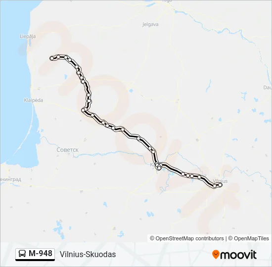 M-948 Bus Line Map