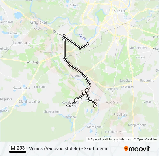 233 Bus Line Map