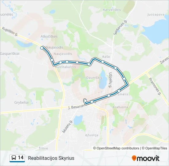 14 Bus Line Map