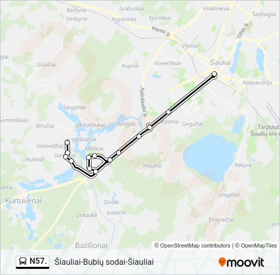 N57. Bus Line Map